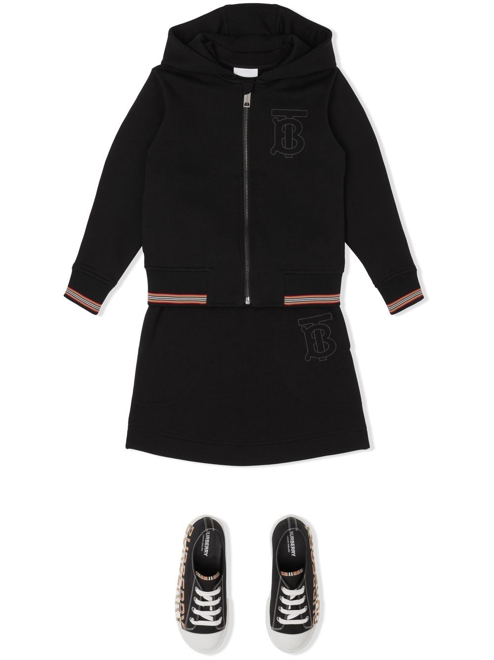 Burberry Kids Hoodie met monogram patroon - Zwart