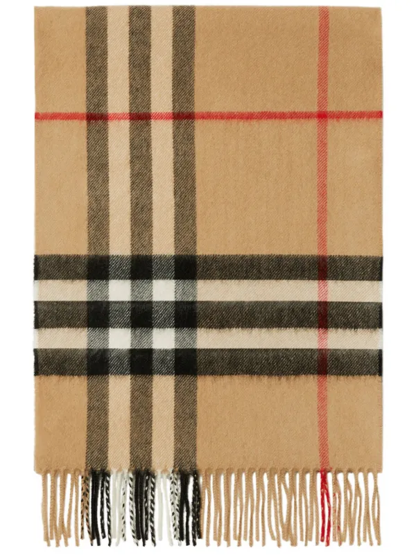 Burberry Mascada De Cachemira The Classic Check Marron FARFETCH CO