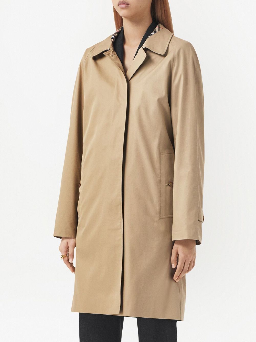 Shop Burberry Classic-collar Single-breasted Coat In Nude