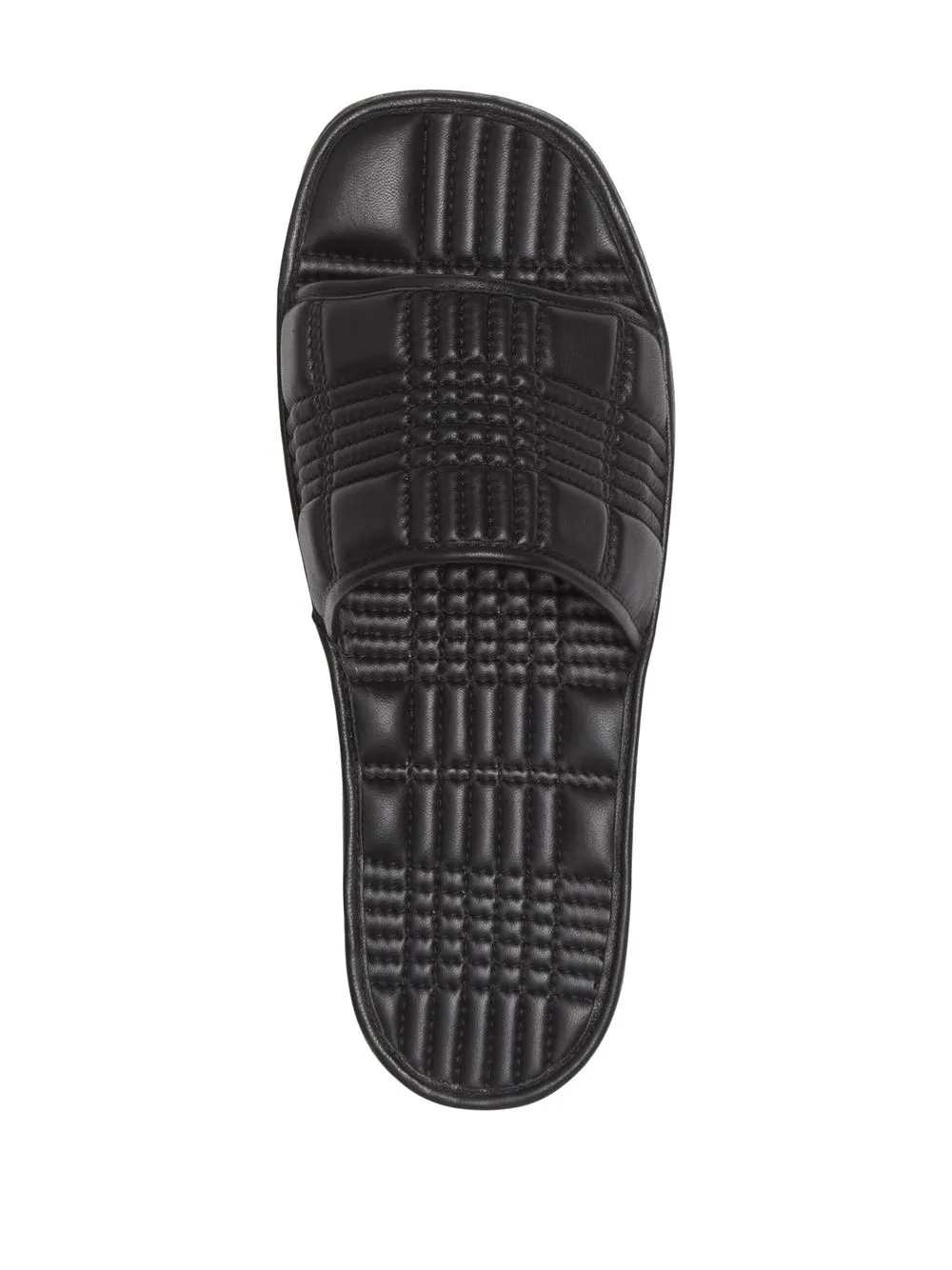 Burberry Quilted Lambskin Slides In Black
