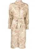 Xacus graphic-print asymmetric dress - Neutrals