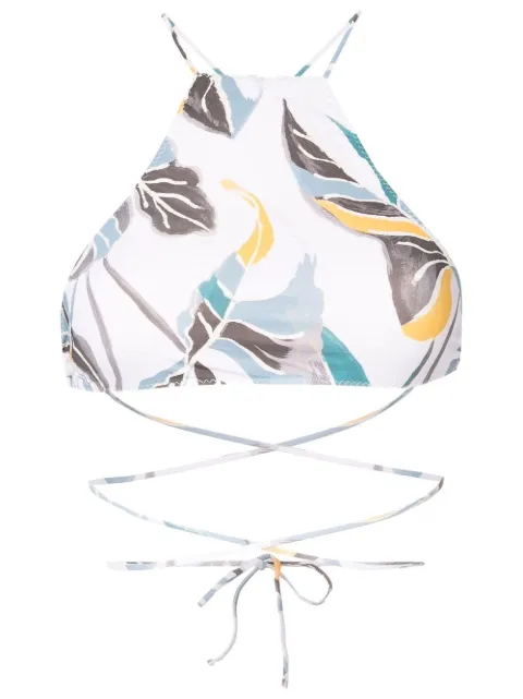 Clube Bossa leaf-print halter-neck bikini-top