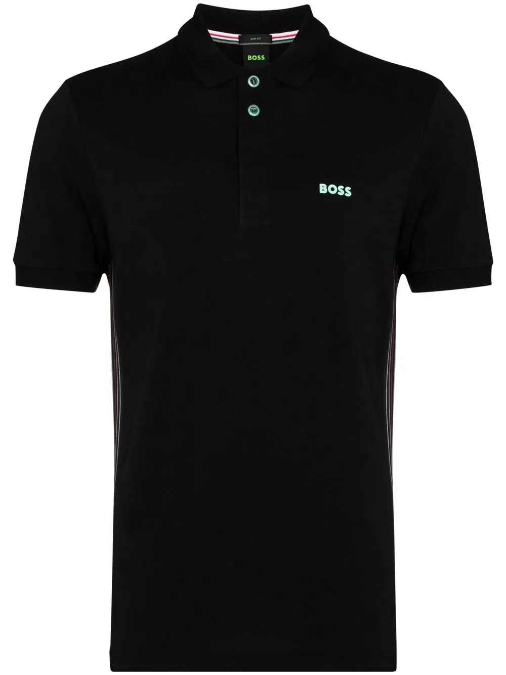 

BOSS playera tipo polo con logo estampado - Negro