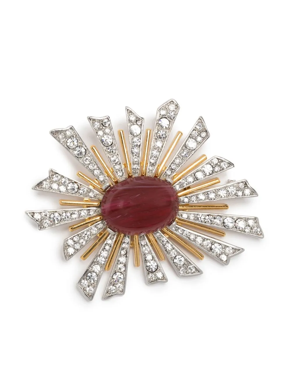 

Kenneth Jay Lane broche con cristales - Blanco