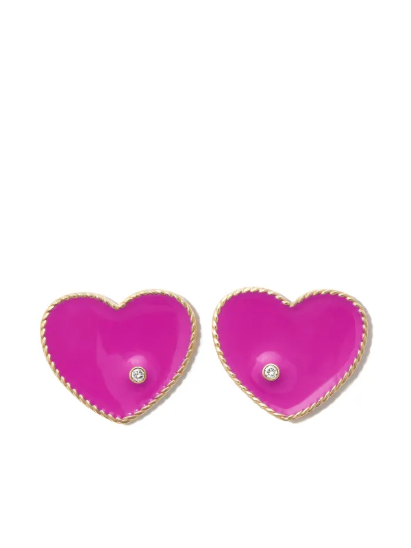 Yvonne Léon 9kt Yellow Gold and Enamel Stud Earrings