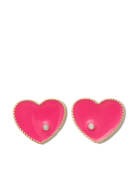 Yvonne Léon 9kt yellow gold enamel and diamond earrings