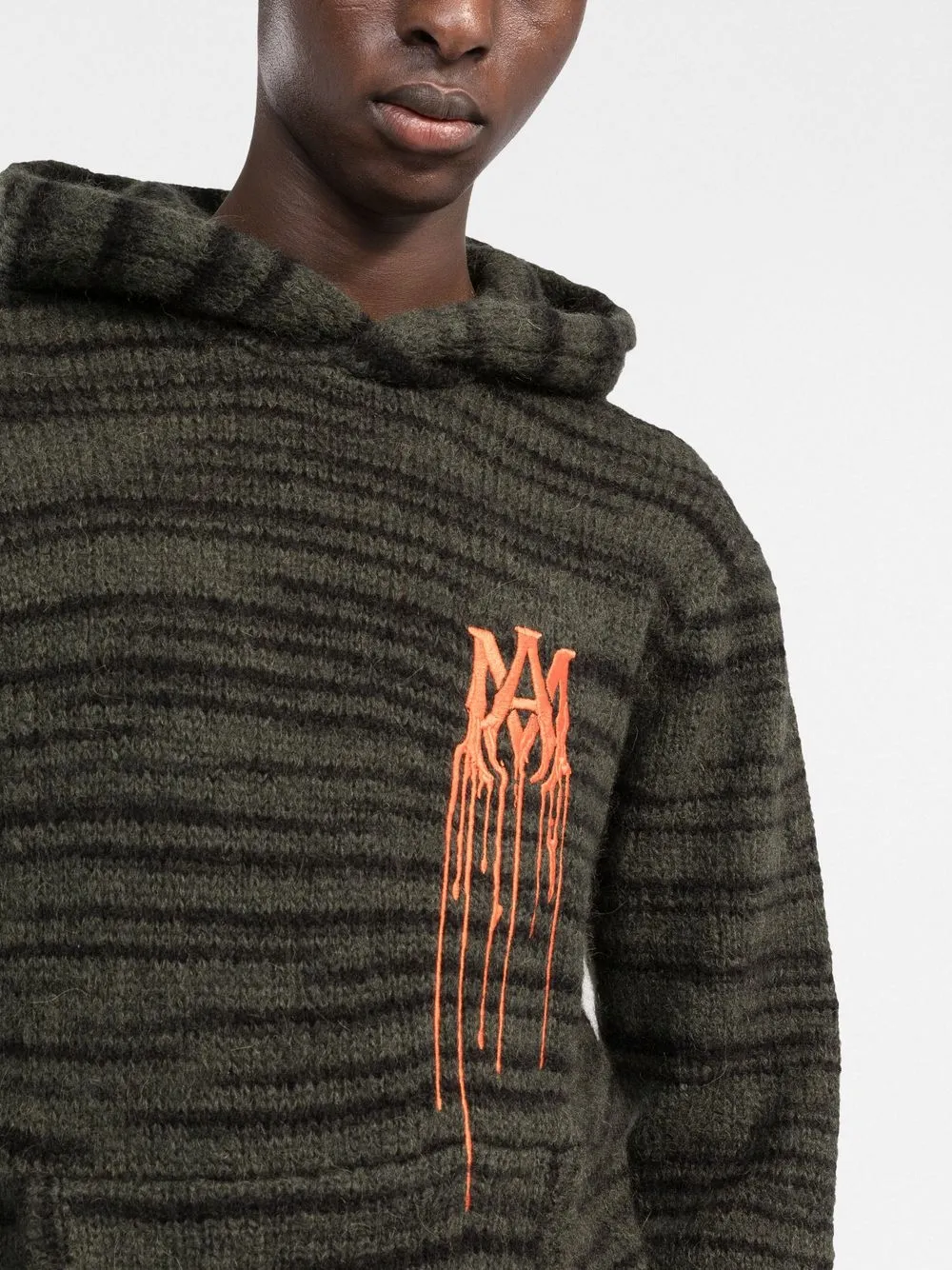 image 5 of amiri logo刺绣针织连帽衫