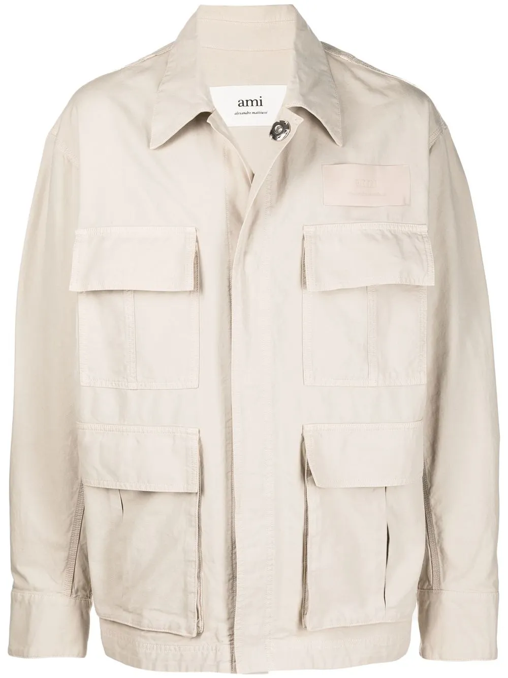 

AMI Paris cargo-pockets shirt jacket - Neutrals