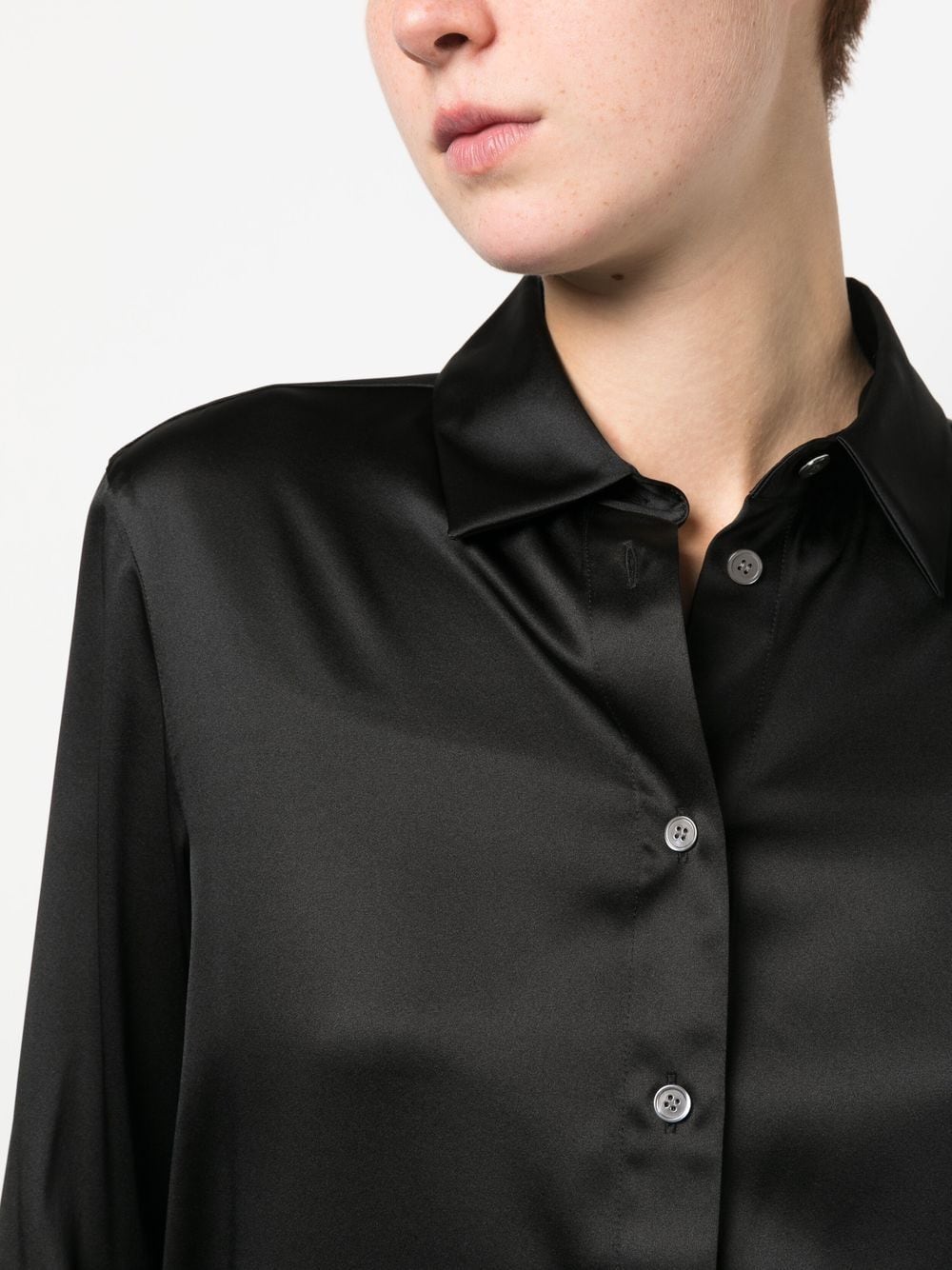 Shop Filippa K Eira Silk Shirt In Black