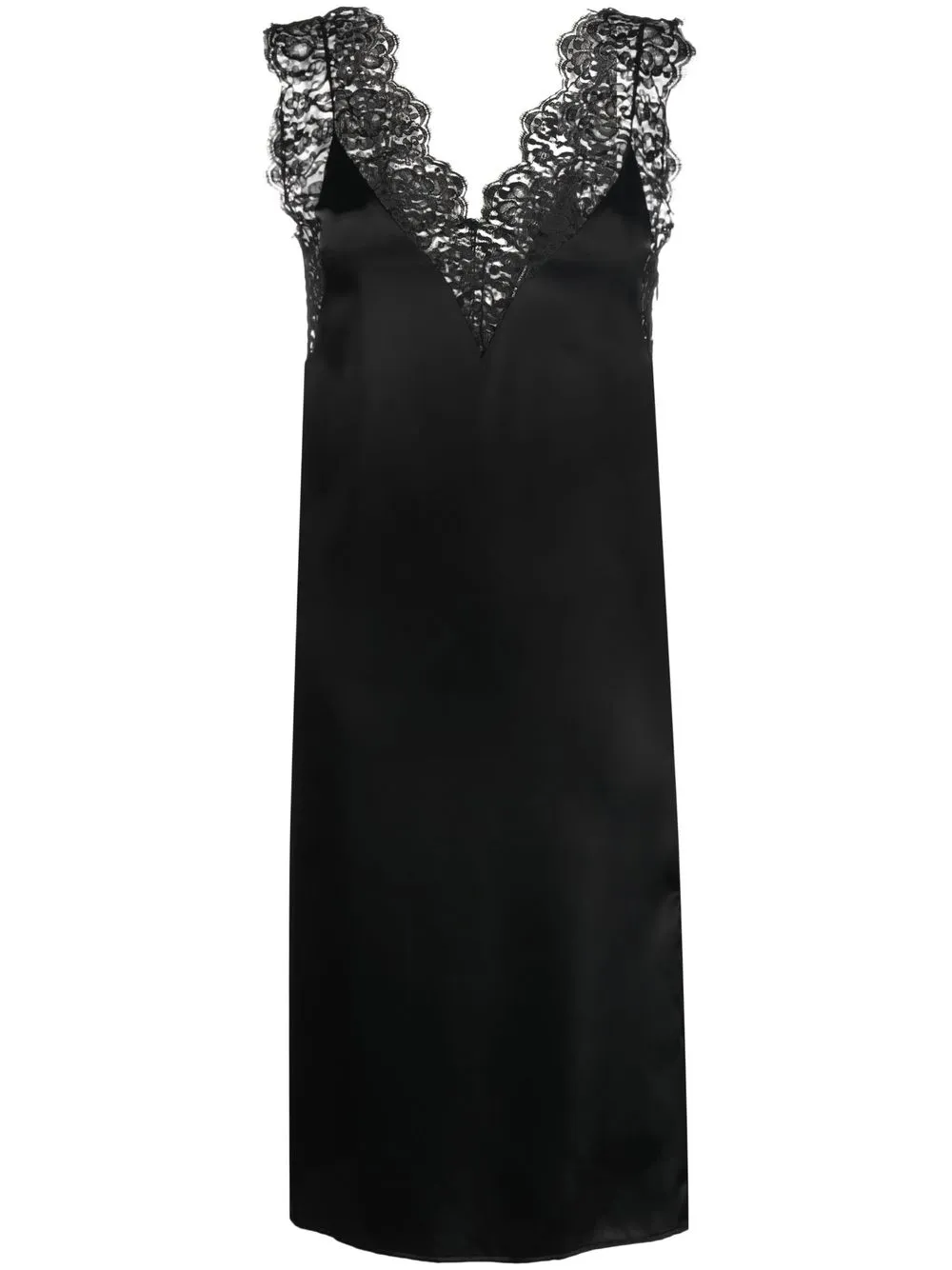 

Kwaidan Editions floral-lace V-back dress - Black