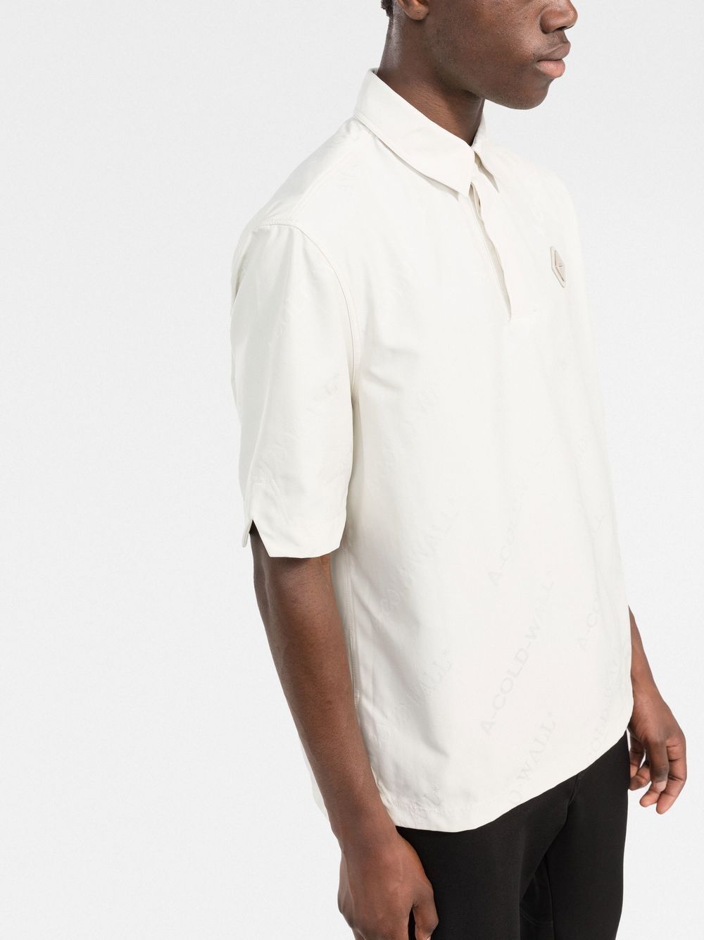 Shop A-cold-wall* Typeset Polo Shirt In Neutrals