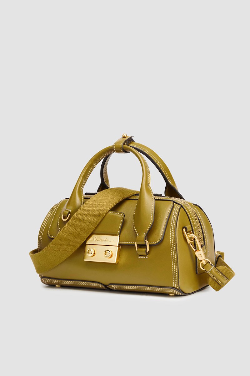 Pashli Duffle-neutrals #1 Pashli Duffle, toffee calf leather gold-tone logo plaque two top handles adjustable detachable shoulder strap front flap pocket top zip fastening main compartment- 3