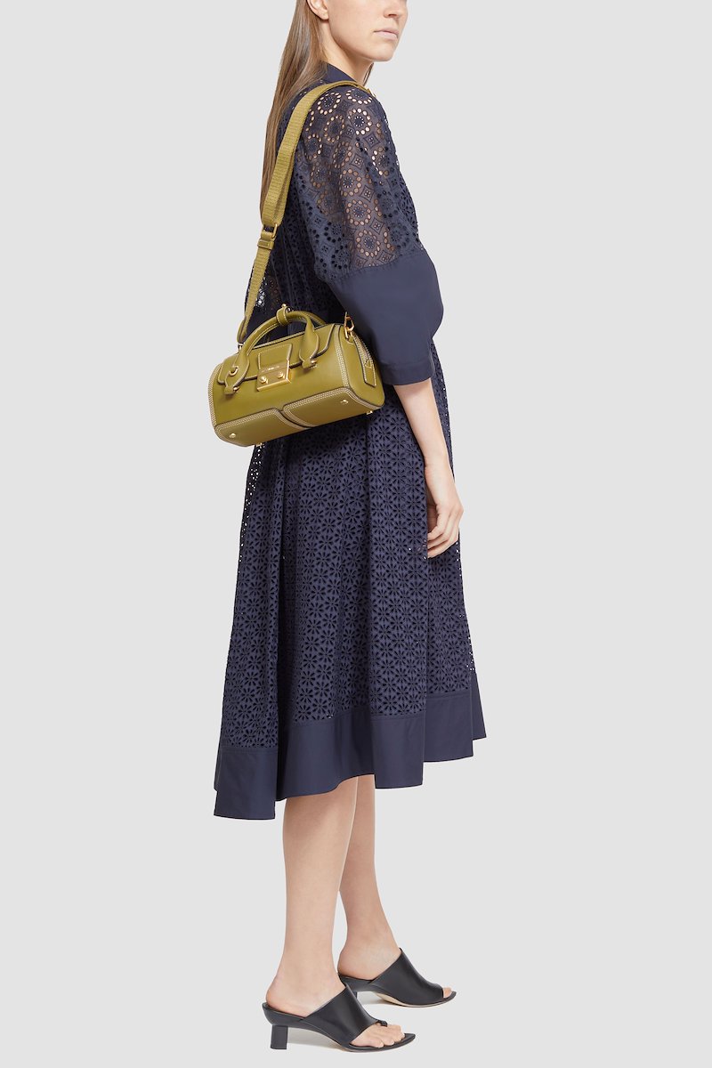 Pashli Duffle-neutrals #1 Pashli Duffle, toffee calf leather gold-tone logo plaque two top handles adjustable detachable shoulder strap front flap pocket top zip fastening main compartment- 7