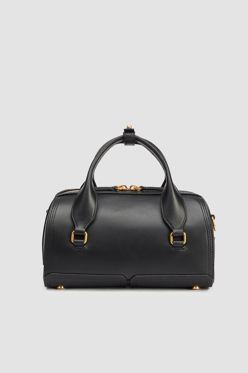 Pashli Duffle-black #0 Pashli Duffle, black calf leather gold-tone logo plaque two top handles adjustable detachable shoulder strap front flap pocket top zip fastening main compartment- 2