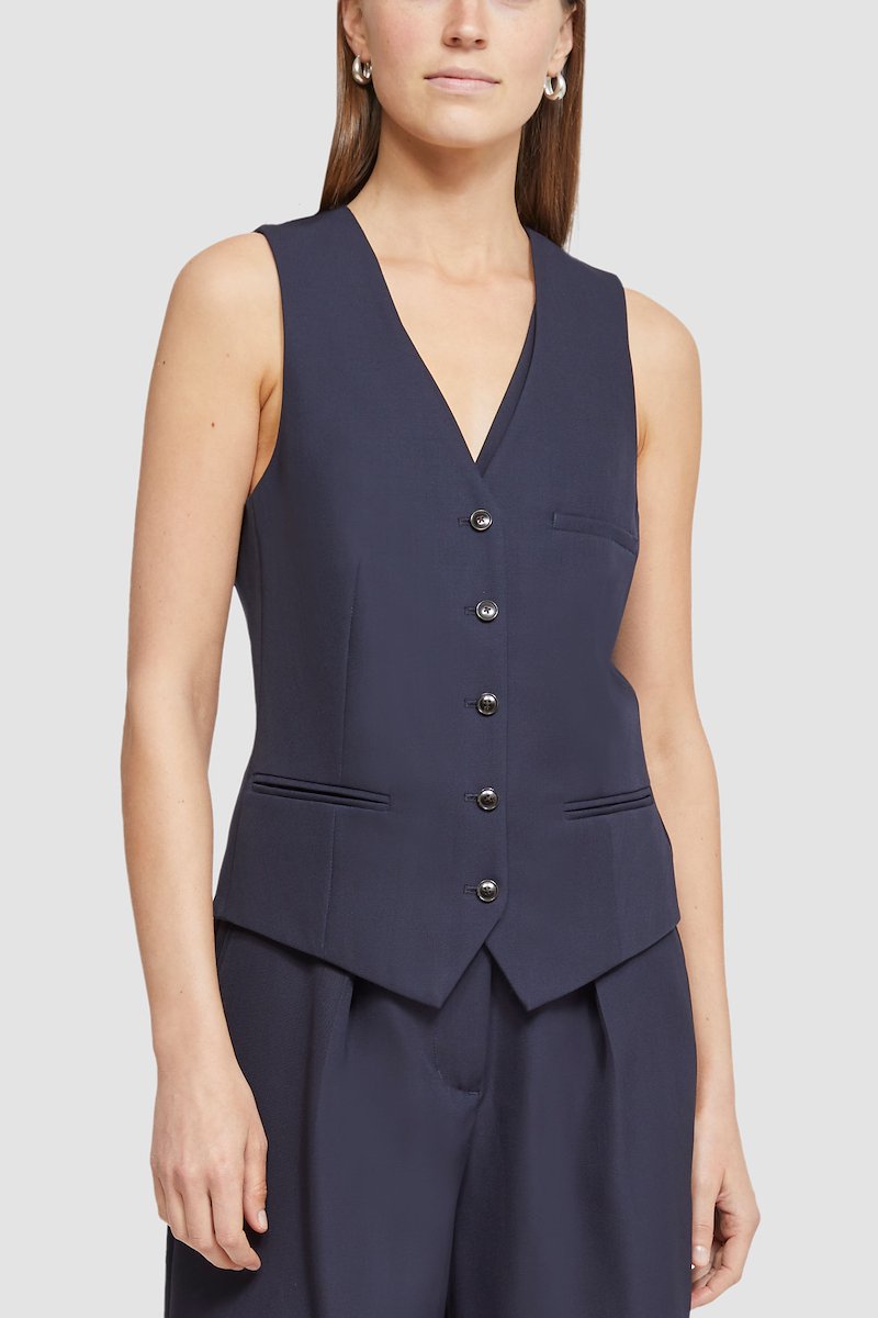 Tailored Vest With Set-In Bra-blue #1 Tailored Vest With Set-In Bra, null- 3