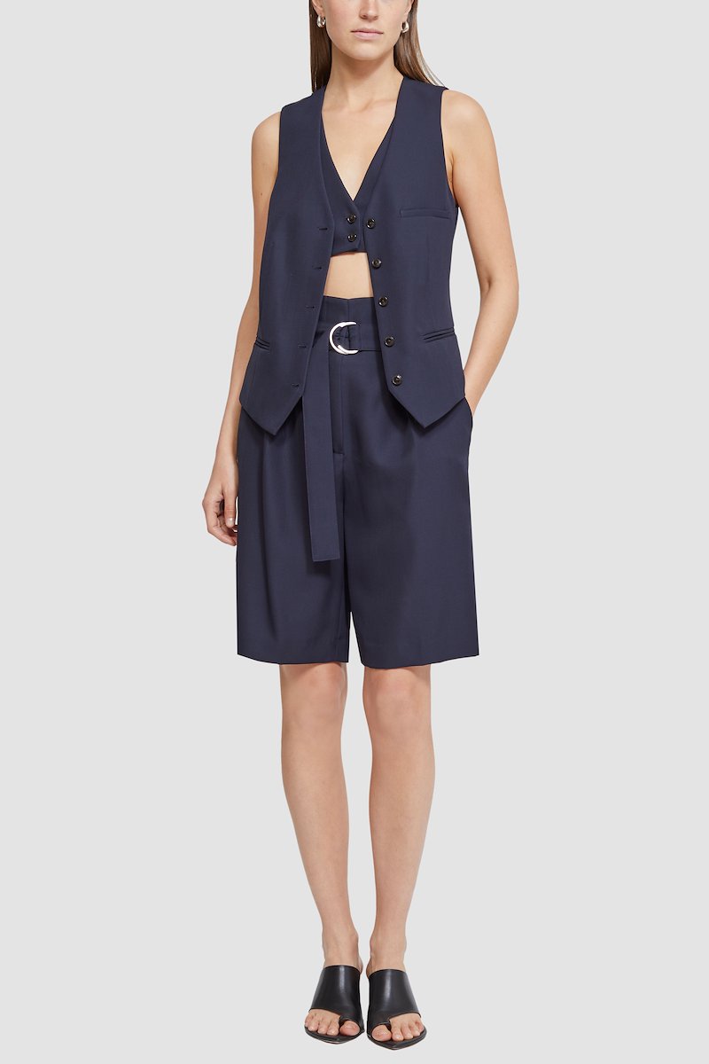 Tailored Vest With Set-In Bra-blue #0 Tailored Vest With Set-In Bra, null- 2