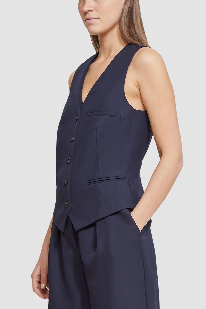 Tailored Vest With Set-In Bra-blue #0 Tailored Vest With Set-In Bra, null- 4