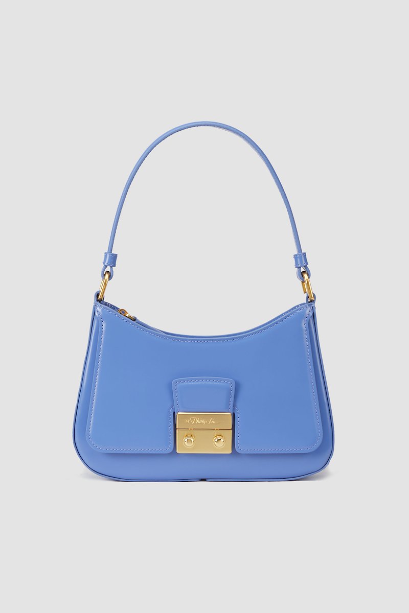 Pashli Shoulder Bag-blue #0 Pashli Shoulder Bag, aqua blue calf leather engraved logo decorative buckle detail top zip fastening main compartment internal card slots single shoulder strap- 0