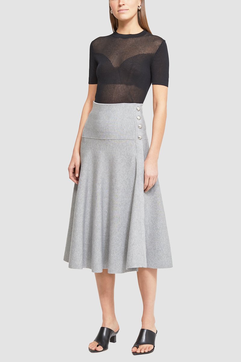 Tech Milano Flare Skirt -grey #0 Tech Milano Flare Skirt , null- 0
