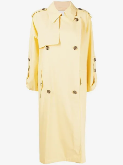 3.1 Phillip Lim abrigo con doble botonadura y cinturón