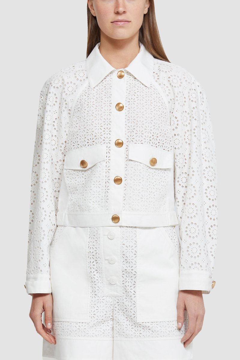 Broderie Anglaise Moto Jacket-white #1 Broderie Anglaise Moto Jacket, null- 3
