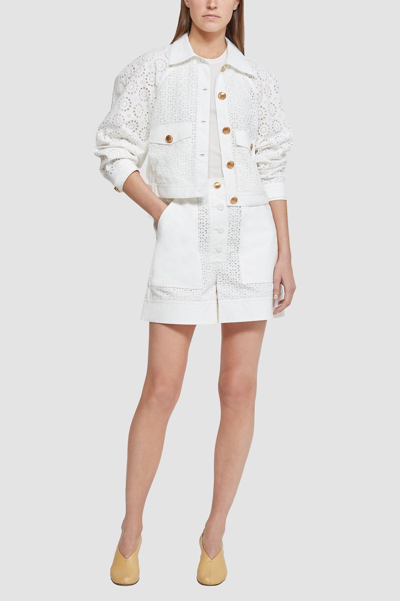 Broderie Anglaise Moto Jacket-white #0 Broderie Anglaise Moto Jacket, null- 0
