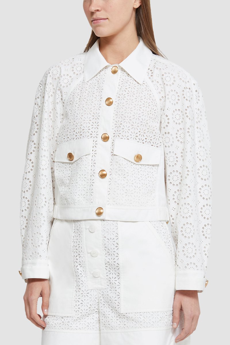 Broderie Anglaise Moto Jacket-white #0 Broderie Anglaise Moto Jacket, null- 4
