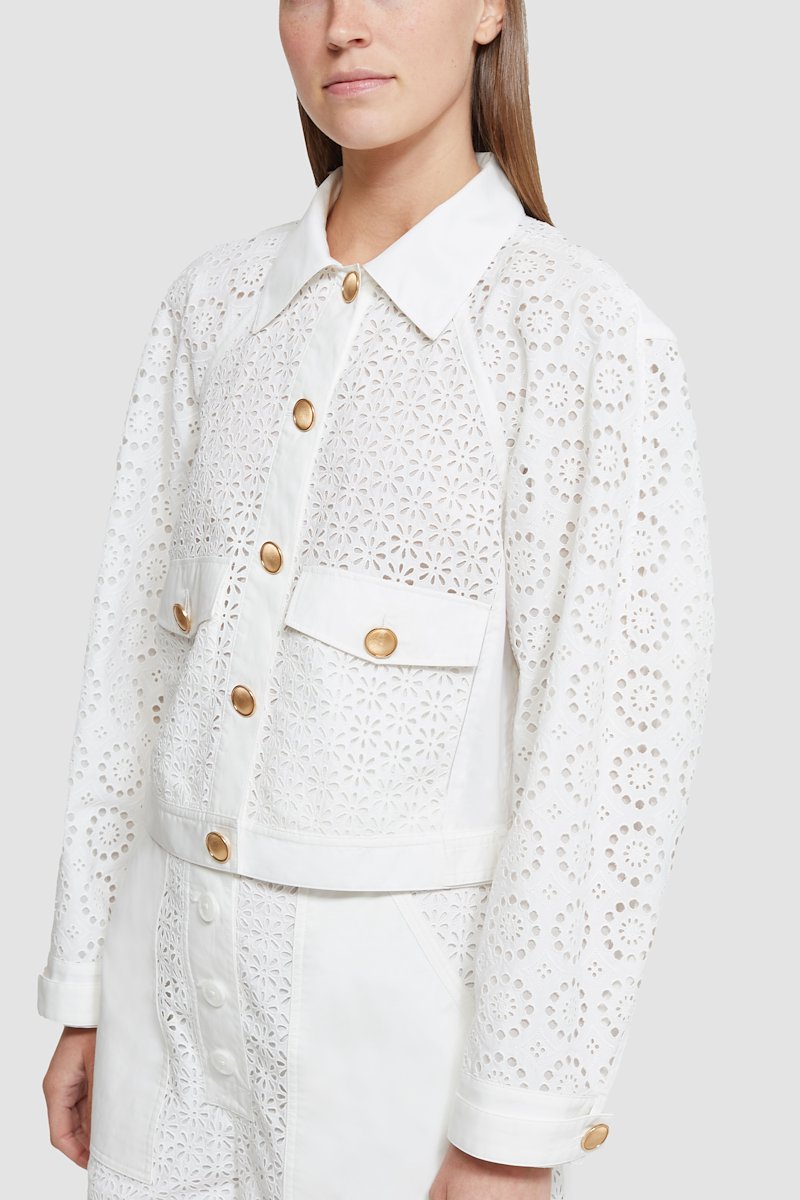 Broderie Anglaise Moto Jacket-white #0 Broderie Anglaise Moto Jacket, null- 6