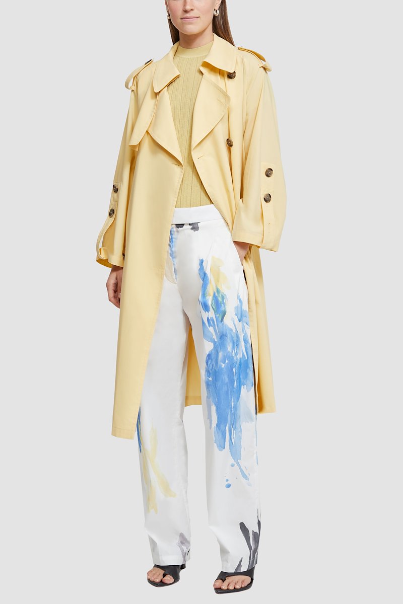 Printed Poplin Tapered Trouser-white #0 Printed Poplin Tapered Trouser, null- 0