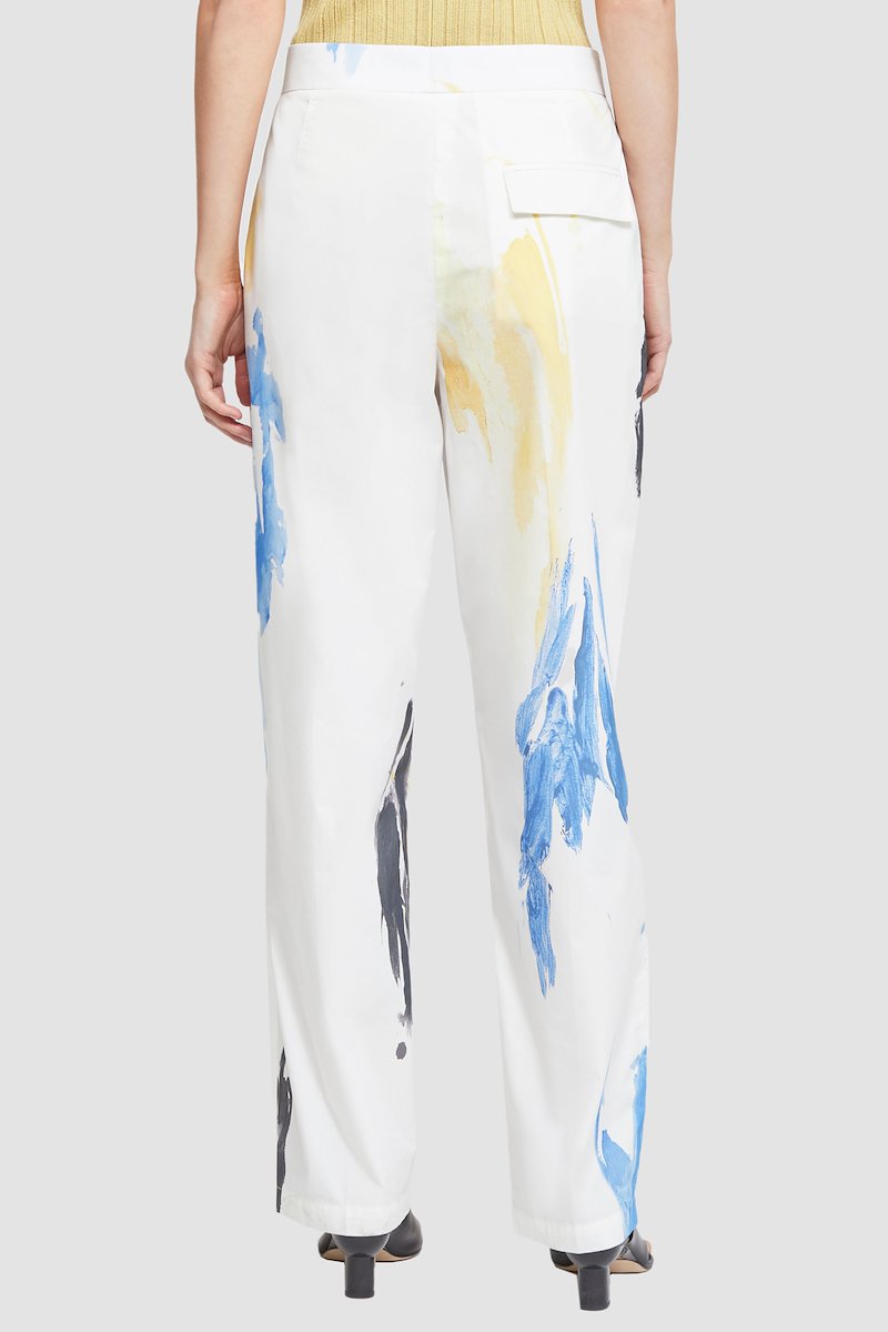 Printed Poplin Tapered Trouser-white #0 Printed Poplin Tapered Trouser, null- 6