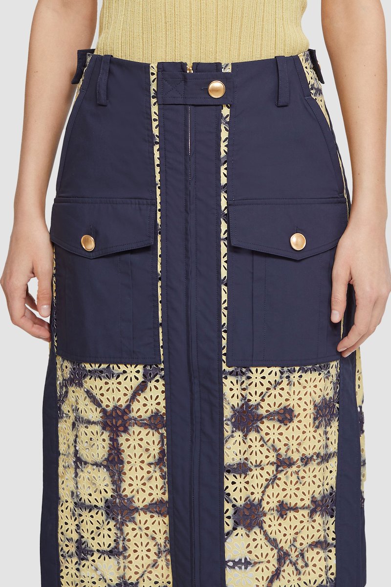 Printed Broderie Anglaise Utility Skirt-blue #1 Printed Broderie Anglaise Utility Skirt, null- 5