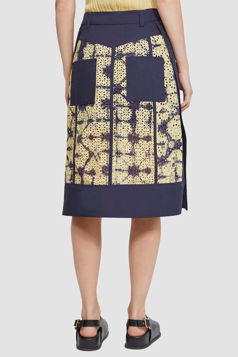 Printed Broderie Anglaise Utility Skirt-blue #0 Printed Broderie Anglaise Utility Skirt, null- 4