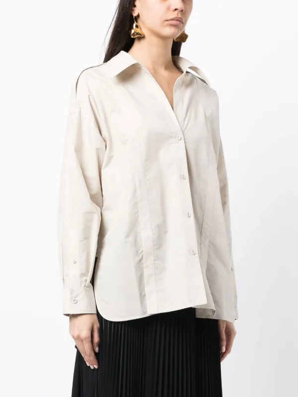 3.1 Phillip Lim flat-collar long-sleeved Shirt | White | FARFETCH SG