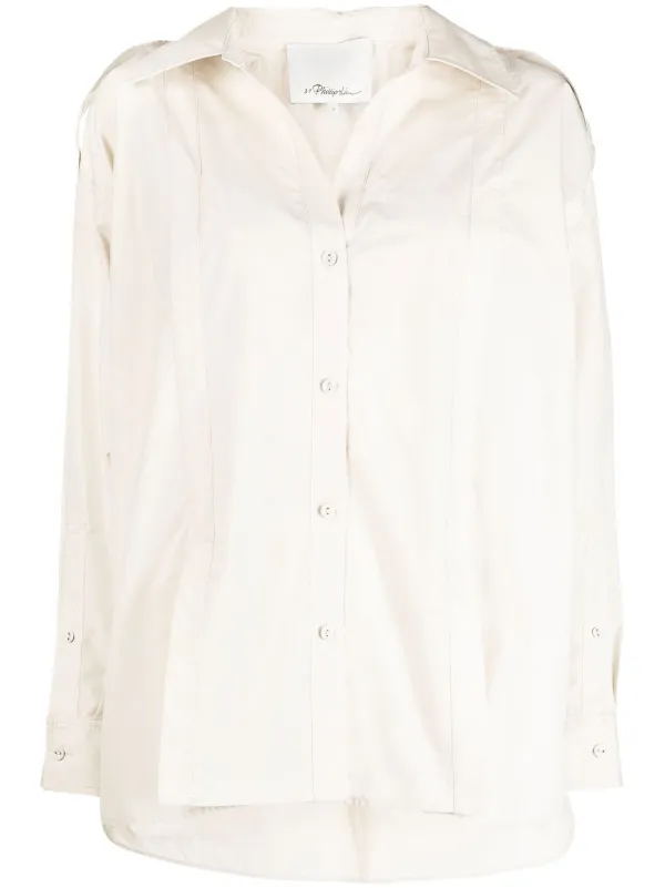 Phillip Lim flat-collar long-sleeved Shirt White FARFETCH PH