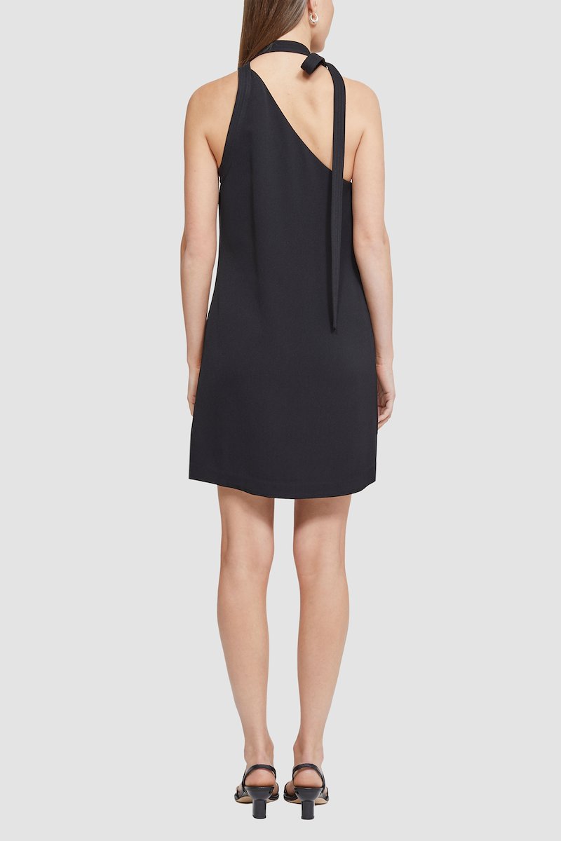 Asymmetric Dress With Neck Ties-black #1 Asymmetric Dress With Neck Ties, null- 3