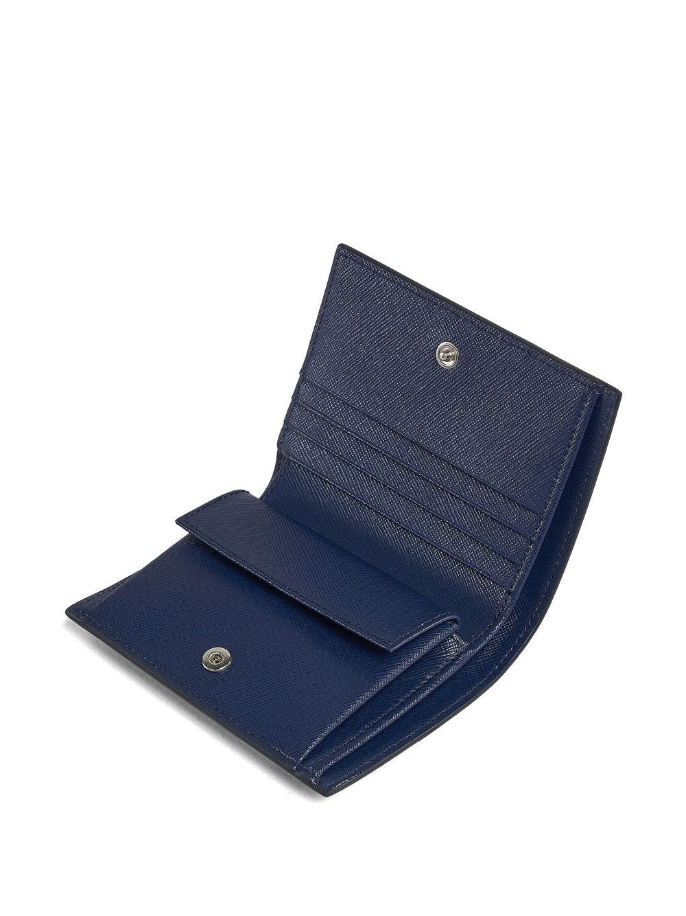 Shop Marni Logo-print Leather Wallet In Blau