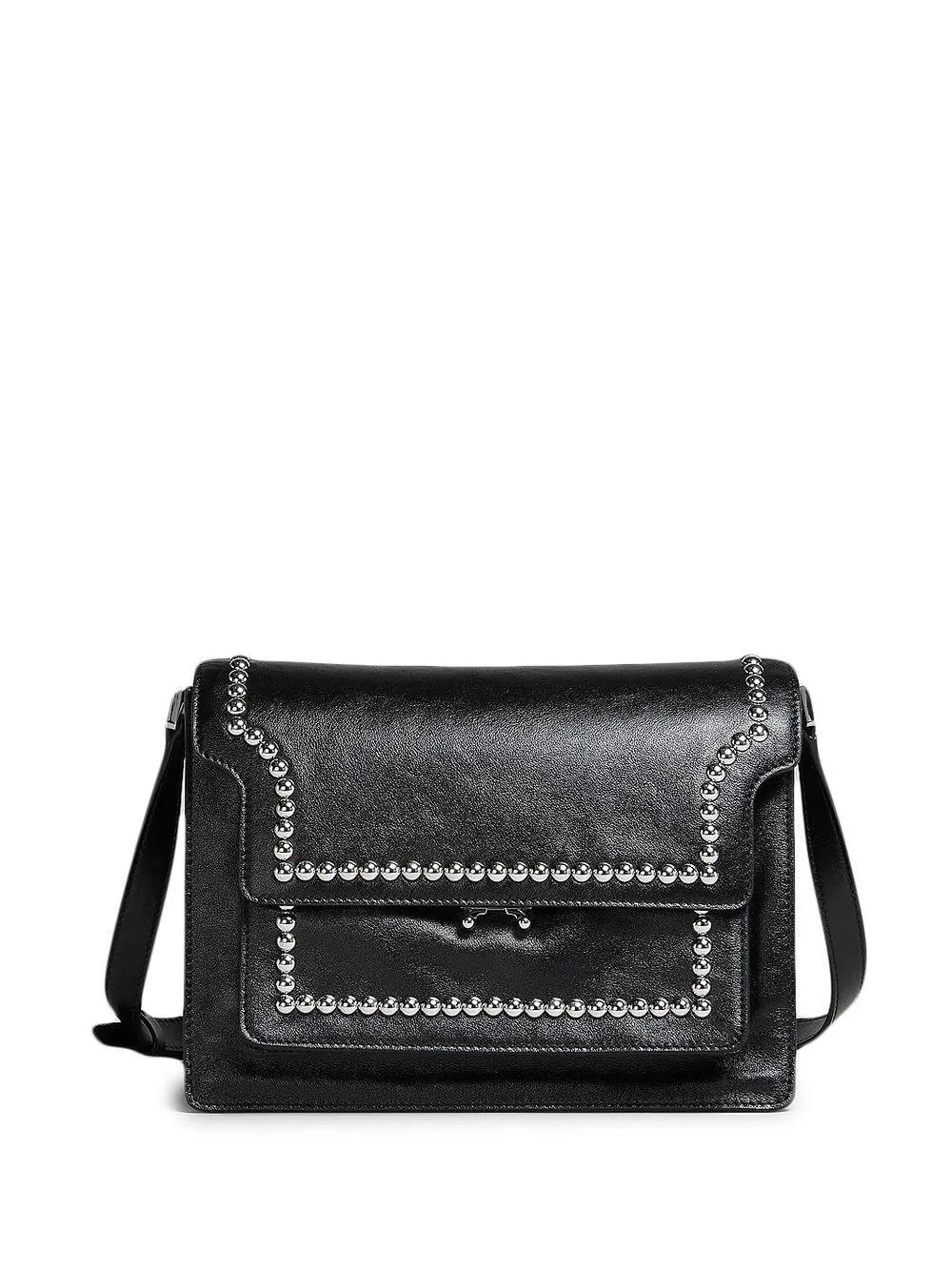 Marni stud-embellished leather shoulder bag - Black