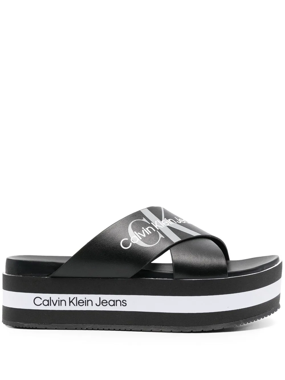 orange calvin klein slides