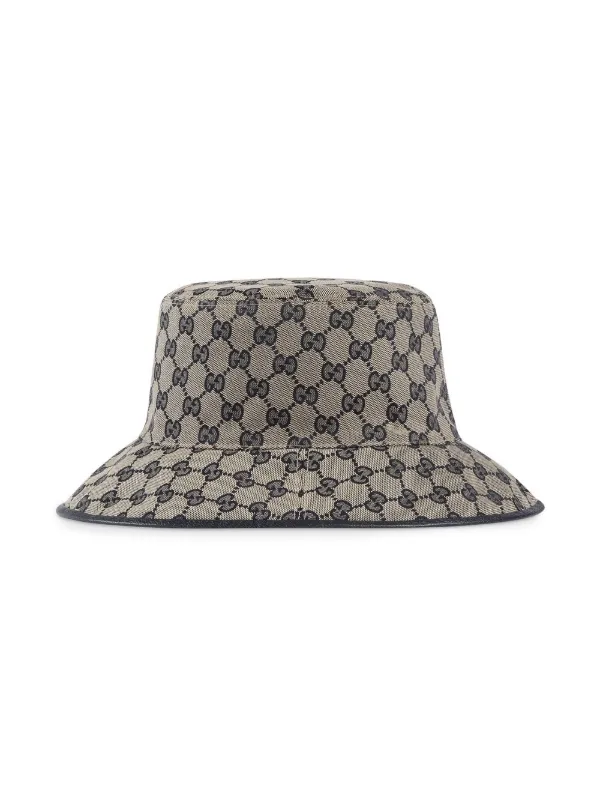 GG Canvas Bucket Hat in White - Gucci