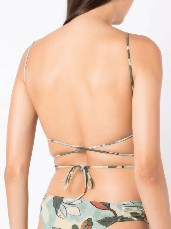 Clube Bossa Floral Bikini Top Green FARFETCH BH