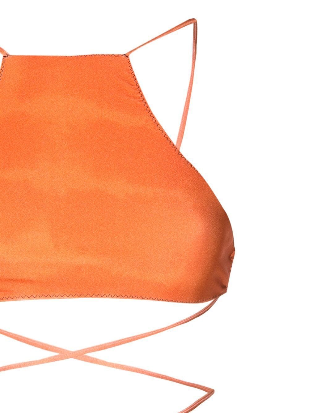 Shop Clube Bossa Chung Wrap-tie Bikini Top In Orange