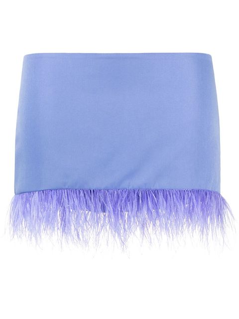 Danielle Guizio feather-trimmed miniskirt