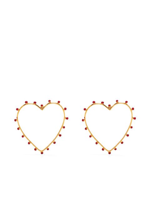 Sylvia Toledano embellished heart hoop earrings