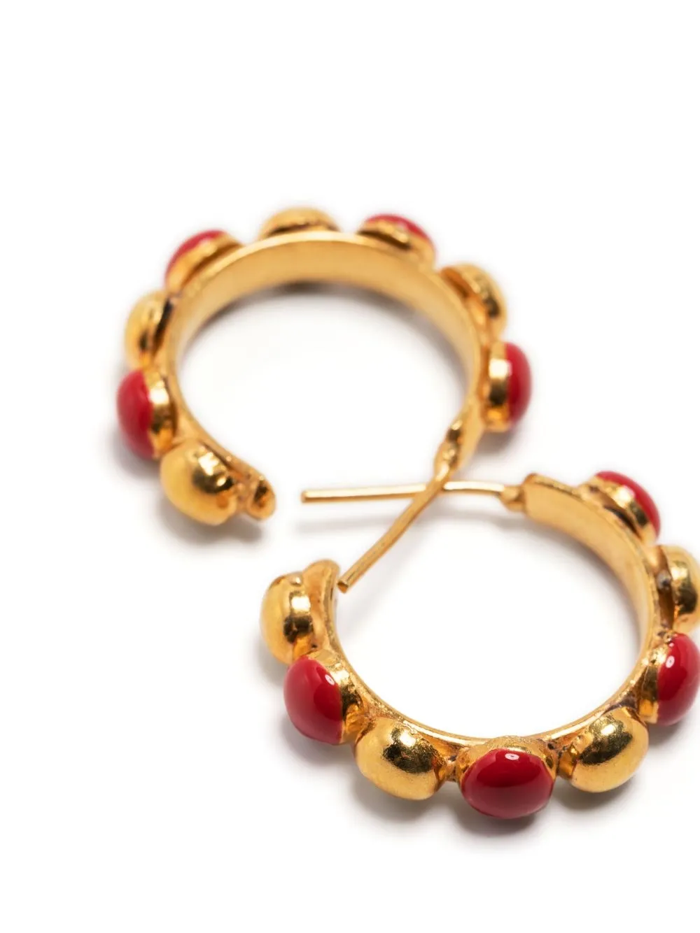 Sylvia Toledano Gold Plated Mini Créole Enamel Hoop Earrings In Gold