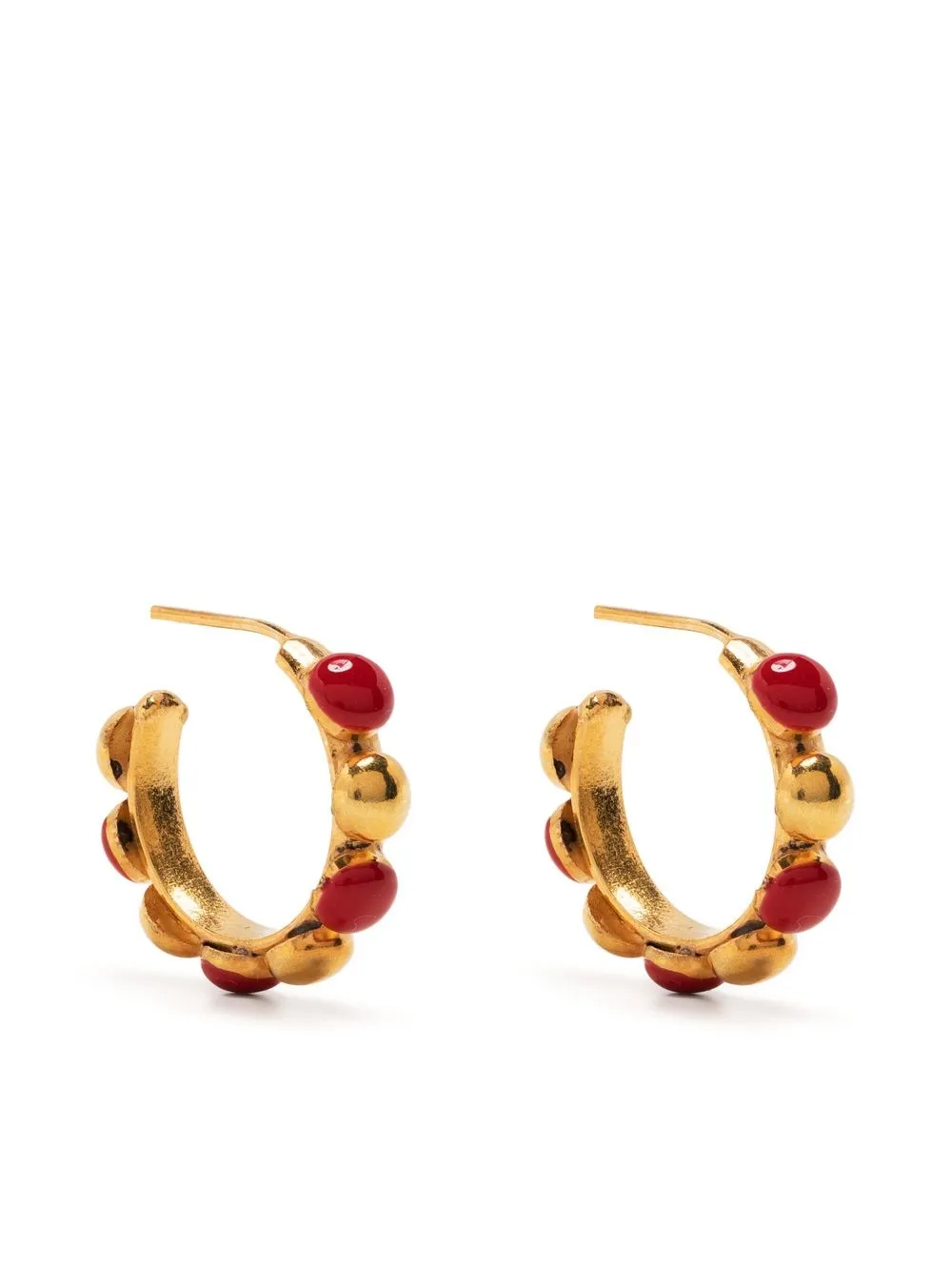 

Sylvia Toledano enamel-detail hoop earrings - Gold