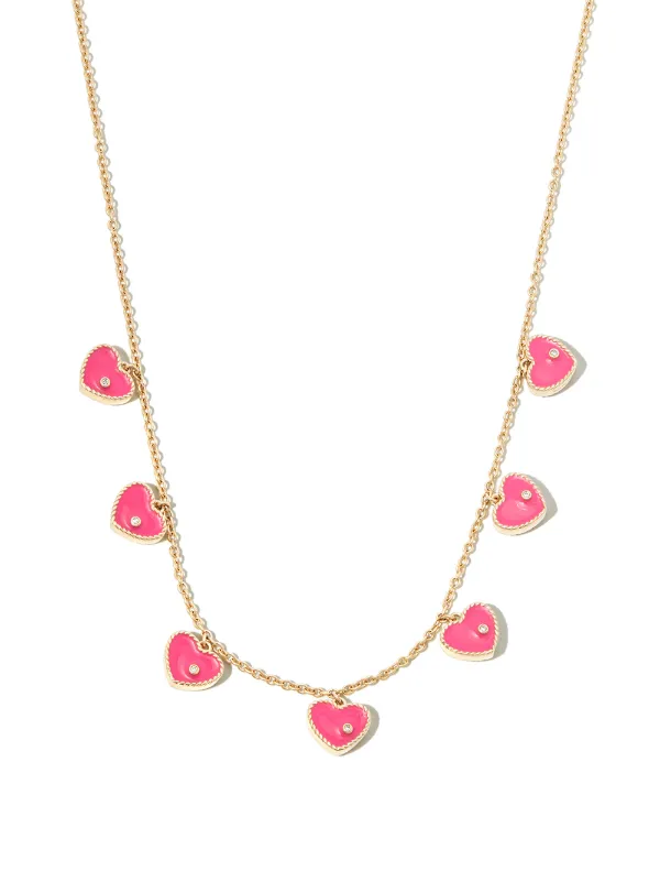 Yvonne Léon 9kt Yellow Gold Enamel and Diamond Necklace