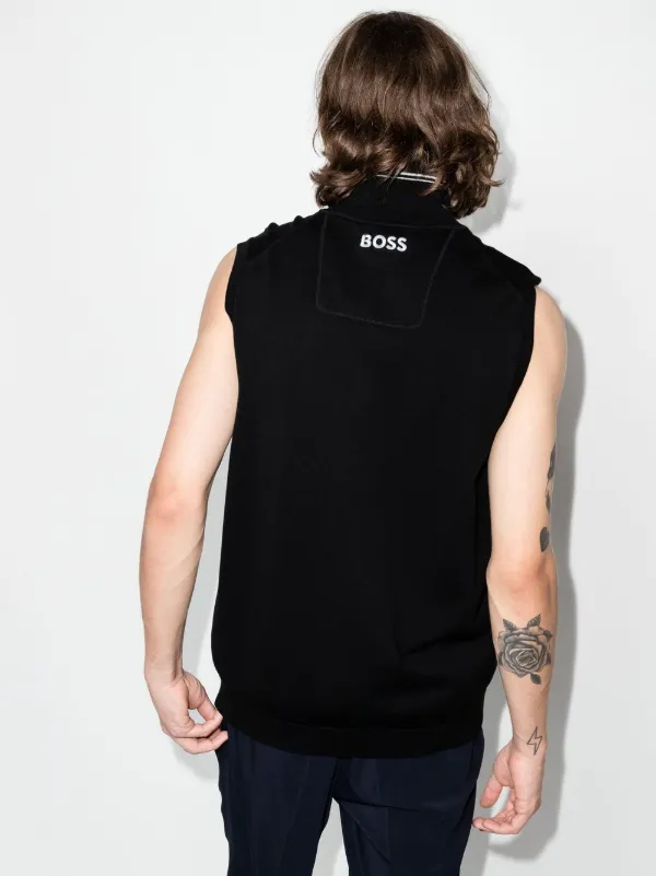 BOSS logo-embroidered Sleeveless Jumper 