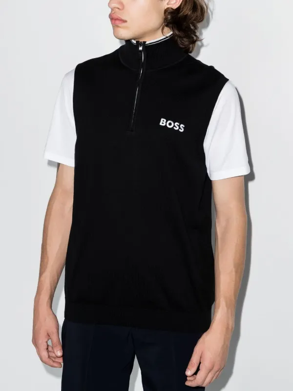 BOSS logo-embroidered Sleeveless Jumper 