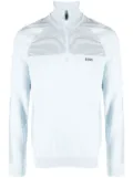 BOSS striped half-zip jumper - Blue