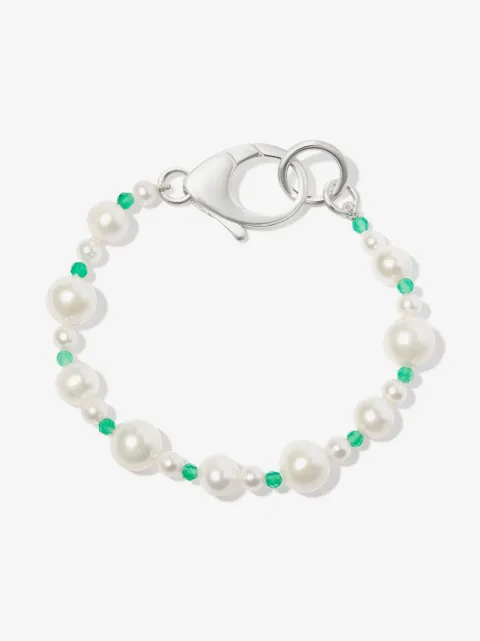 Hatton Labs silver Pebbles pearl and bead bracelet